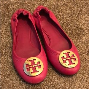Tory Burch hot pink flats